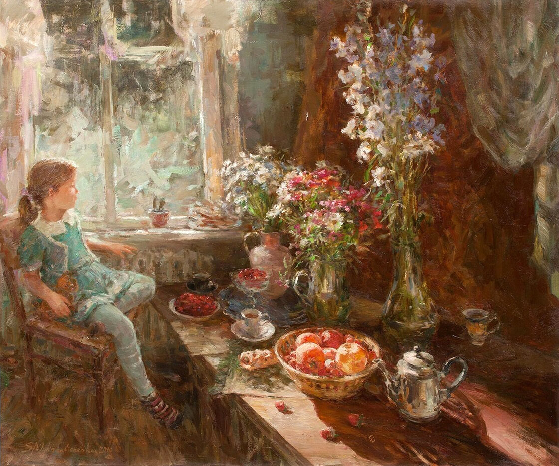 Маковский картина за чаем
